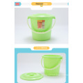Multi color portable handle water plastic bucket with lid